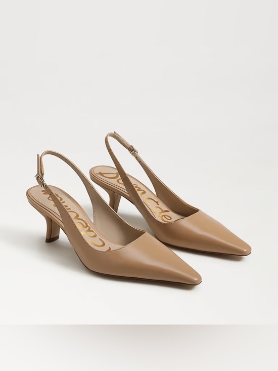 Sam Edelman Shoes - Sam Edelman Bianka Slingback Kitten Heels in Beige Leather
